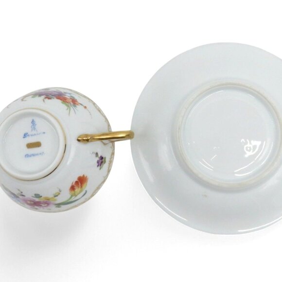 RK Richard Klemm DRESDEN Double Handled Soup Cup and Saucer Germany Vintage - Picture 9 of 10